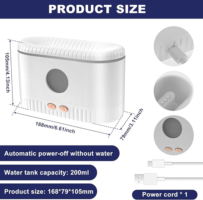 Essential Oil Diffuser 200ml Quiet Colorful Flame Diffuser Safe Fragrance Aroma Diffuser with Waterless Auto Off Protection Visible Water Level Mist Diffuser Humidifier for Home, Office, Gift (White)