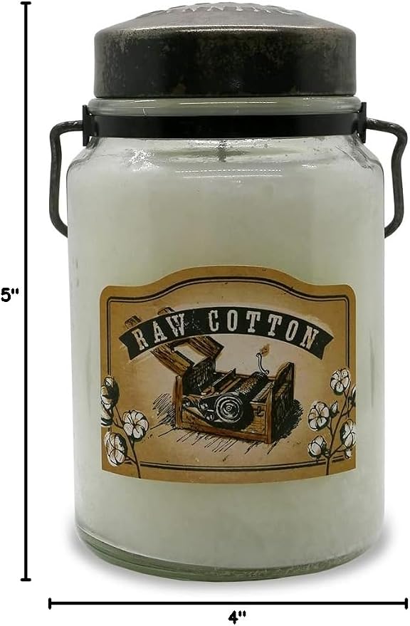 McCall’s Candles | Raw Cotton | 26 oz Scented Candle | USA-Poured | Vintage Rustic Jar | Fresh Clean Home-Inspired Fragrance