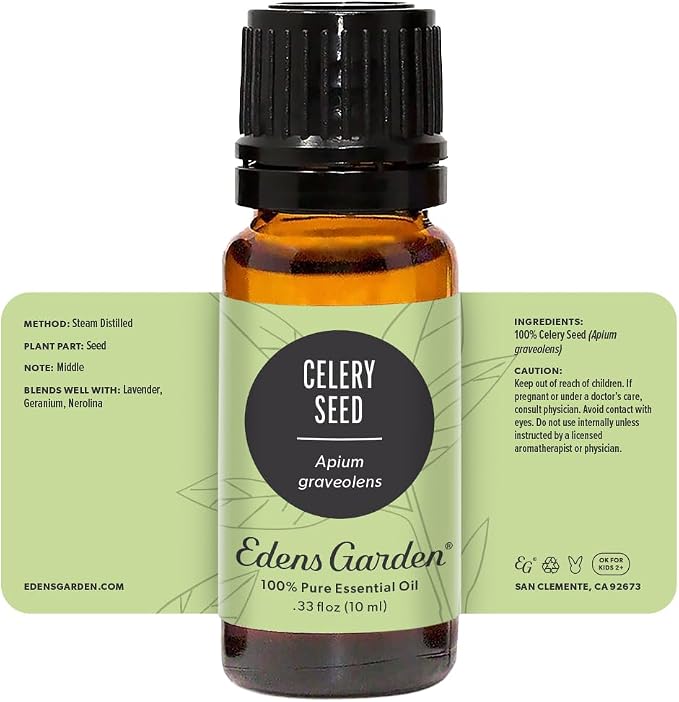 Edens Garden Celery Seed Essential Oil- 100% Pure Premium Grade, Undiluted, Natural, Therapeutic, Aromatherapy, The Best for Diffuser, Skin, Candle, Laundry 10 ml (.33 fl oz)