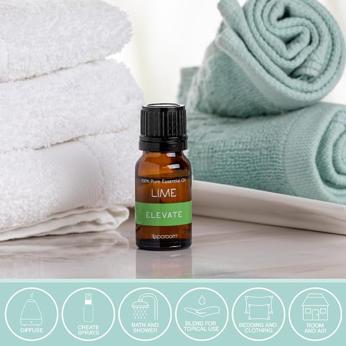 SpaRoom Aromatherapy 100% Pure Undiluted Essential Oil, Elevate Lime, 10 mL