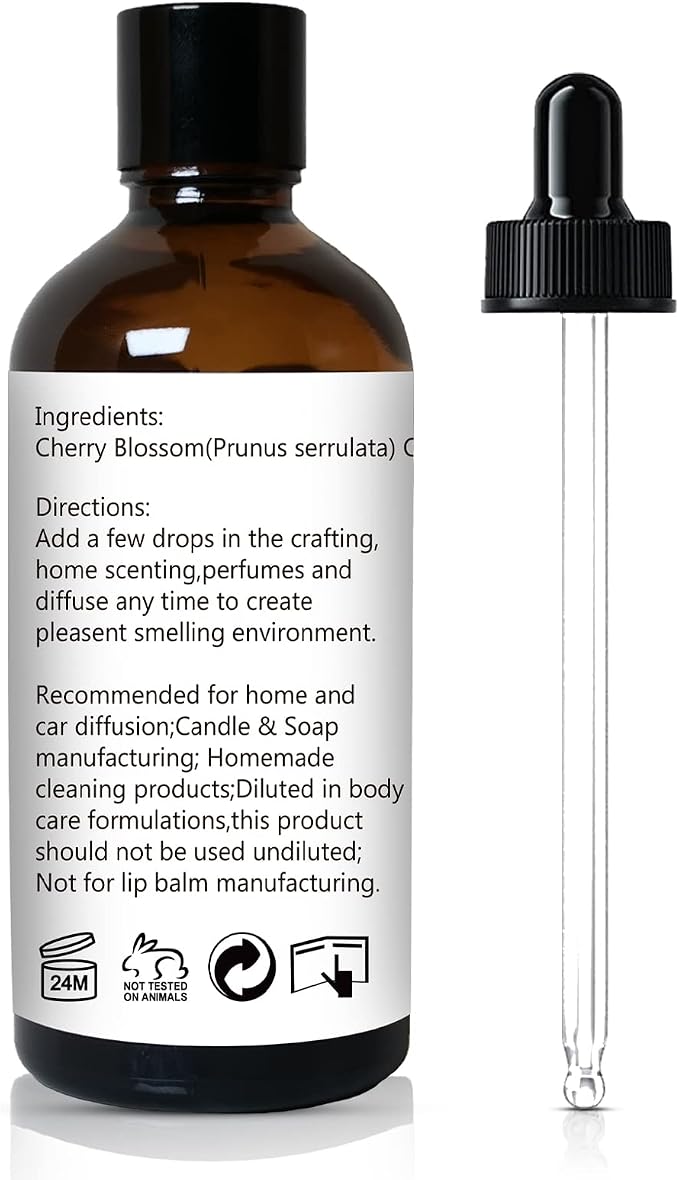 GM Gumili Cherry Blossom Essential Oil, Fragrance Oil for Candle Soap Making, Perfume for Women, Gift for Her - 3.38 Fl Oz 100ml