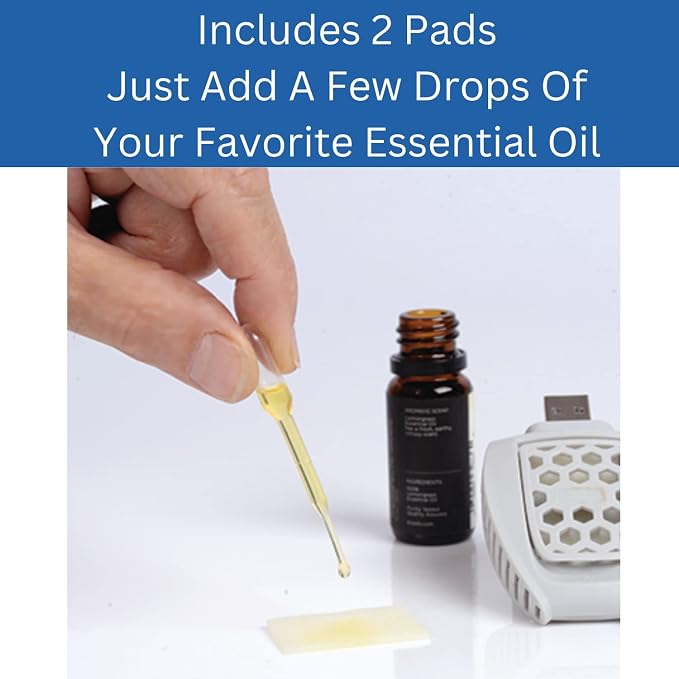 Mini Oil Diffuser USB Powered Essential Oil Car Diffuser. Small Diffuser. Use As Travel Diffuser, Desk Diffuser for Office Home. Mini Diffuser Essential Oil Car Freshener with Two Pads. Colors Vary
