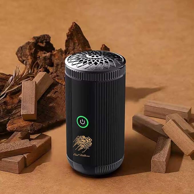 Bakhoor BoSidin Stylish Portable Incense Burner | USB Rechargeable Oud burner for Home Office and Car (X022-Black)