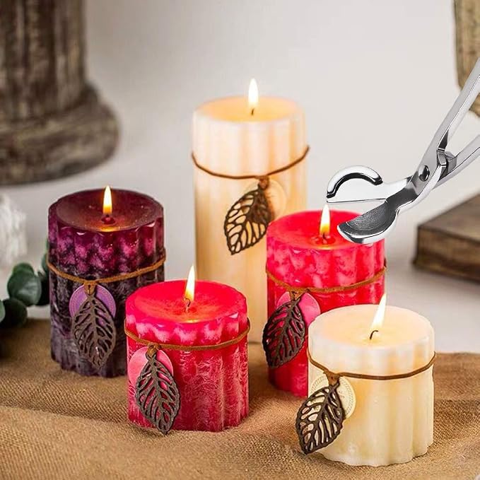 EVERMARKET Candle Wick Trimmer, Polished Stainless Steel Wick Clipper Cutter - Reaches Deep Into Candles to Cut Spent Wicks, Allow Cleaner Burn and Prevent Soot Buildup