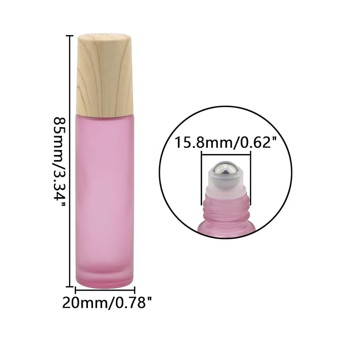 Kesell 10Pack 10ml Essential Oil Roller Bottles Refillable Clear Perfume Sample Bottles with Stainless Steel Roller Ball and Plastic Lid