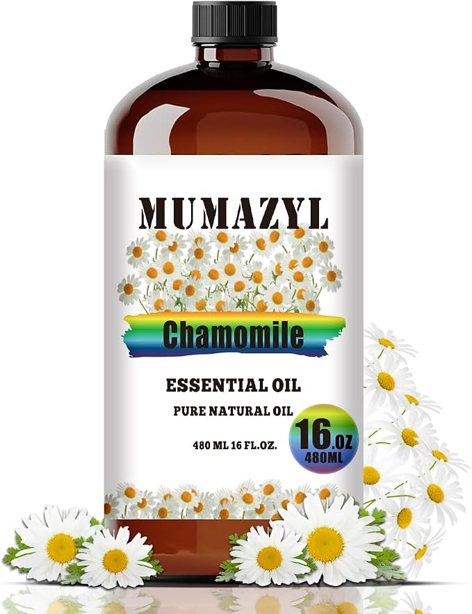 Chamomile Essential Oil, Chamomile Oil 16 Fl Oz 480ML for Diffuser Humidifier Yoga Cleaning DIY Candle Soap Making MUMAZYL Essential Oils