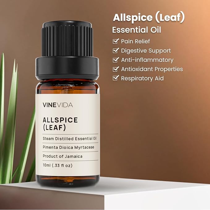 VINEVIDA Allspice Essential Oil - 10mL, DIY Candle Scents & Soap Making Base