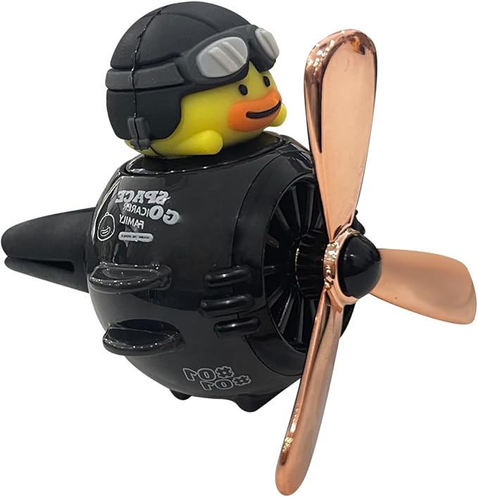 Pilot Duckling Car Dashboard Air Vent Trim Clip, Cute Cartoon Car Rotating Propeller Air Outlet Decoration, Cool Automotive Interior Perfume Diffuser Ornament Accessories (Duck)