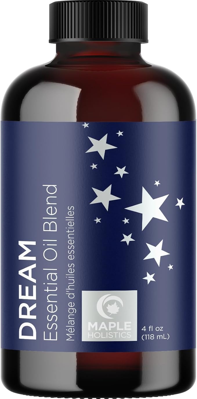 Sleep Essential Oil Blend for Diffuser - Dream Essential Oils for Diffusers Aromatherapy and Relaxation with Clary Sage Ylang-Ylang Roman Chamomile and Lavender for Sleep Time Support (4 Fl Oz)