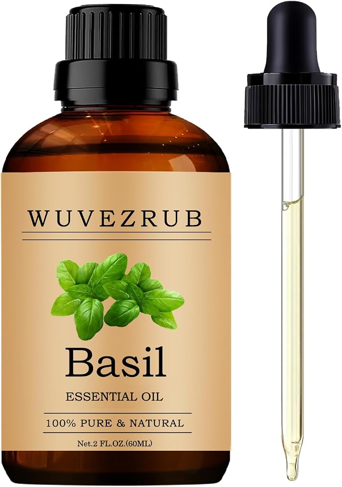 Basil Essential Oils, 60ML 100% Pure and Natural Essential Oil for Aromatherapy Diffuser - Basil /2 Fl Oz