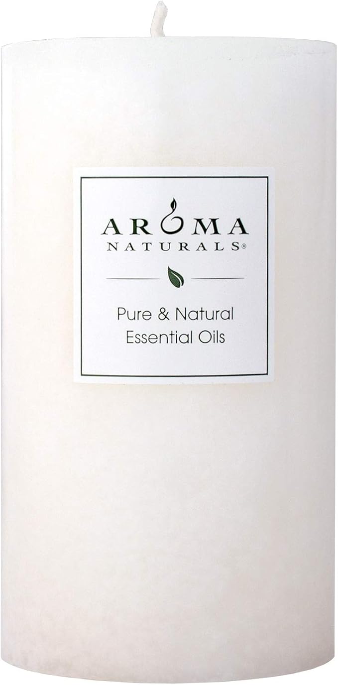 Aroma Naturals Holiday Essential Oil Vanilla & Peppermint Scented Pillar Candle, Cool Wish, 2.75 inch x 5 inch