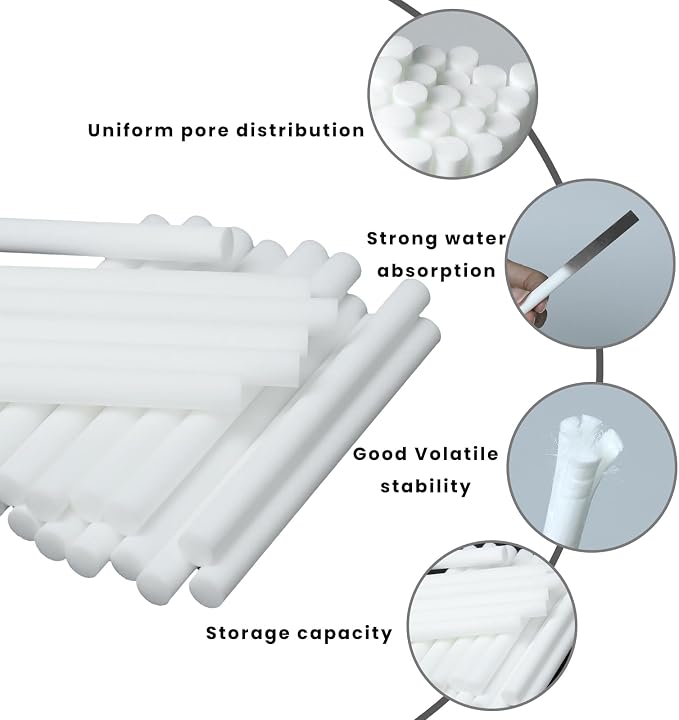 50 Pcs Humidifier Stick Filter Refill, Travel Air Diffuser Pure Wick, Mini Humidifier Filters Sticks Car Filters Replacement Wicks for Small Portable Humidifier Diffuser in Office Bedroom Home