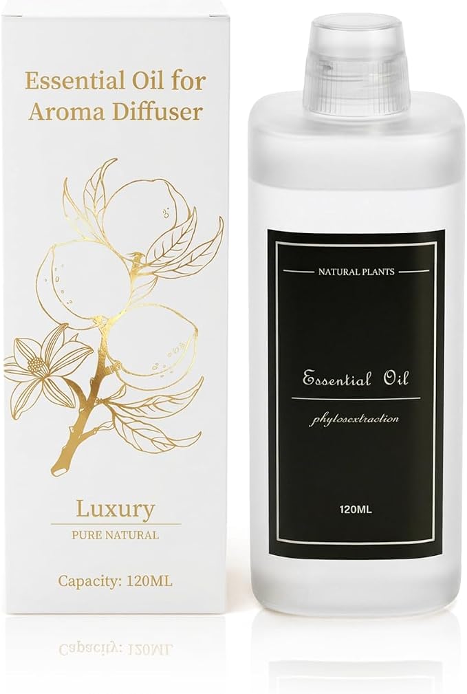 4.06 fl oz (120ml) Diffuser Oil for Home Fragrance Diffusers, Plant-Based & Alcohol-Free, Essential Oil for Bedroom, Bathroom, Office, Car (Luxury)