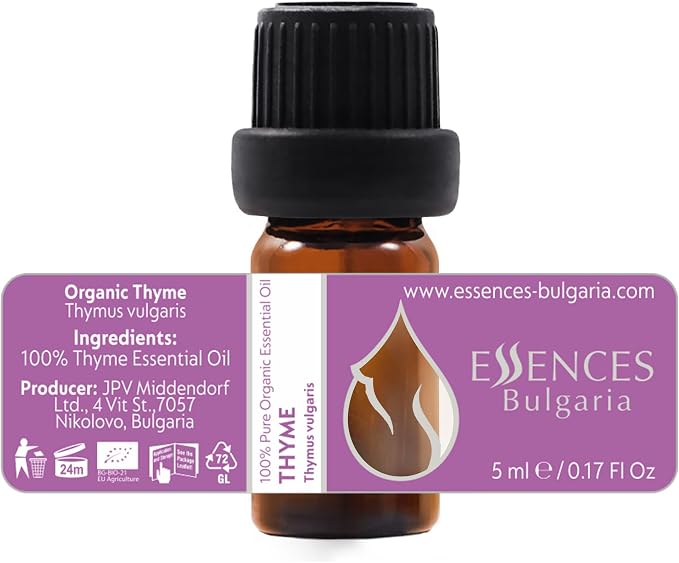 Set Breathe Freely - Organic Essential Oils - Thyme (10ml) + Mint (10ml) + Hyssop (5ml) - 100% Pure and Natural Undiluted Aromatherapy Stress Relief Fresh Herbal Sweet Aromas 3pcs