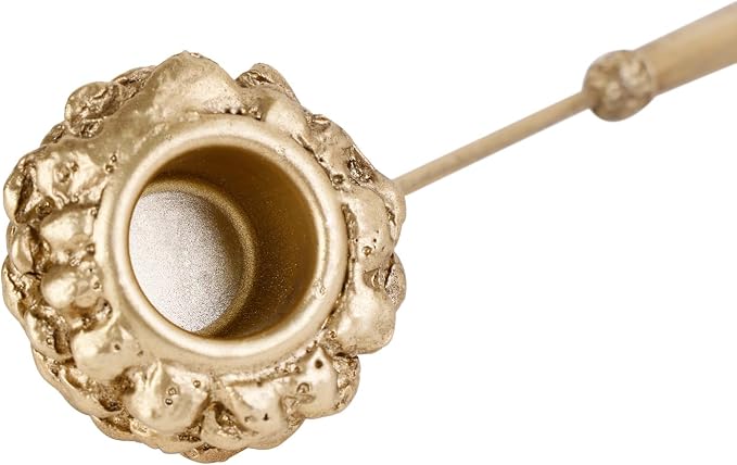 NIKKY HOME Candle Snuffer, Gold Candle Snuffer Extinguisher with Handle, Metal Wick Flame Snuffer with Antique Gold Finish Candle Snuffers Accessory for Candle Lovers