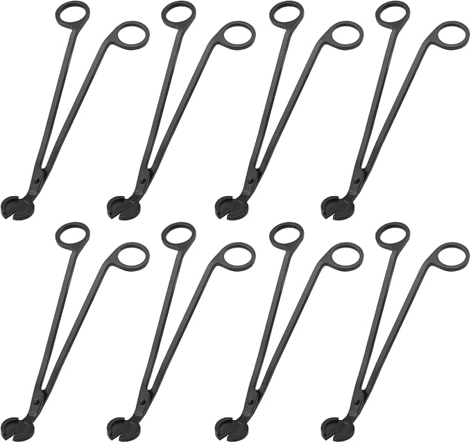 8 PCS 7 Inch Black Candle Wick Trimmer, Stainless Steel Wick Cutter for Candles, Cut Spent Wicks, Allow Cleaner Burn and Prevent Soot Buildup, Wick Clipper Scissor Candle Tool