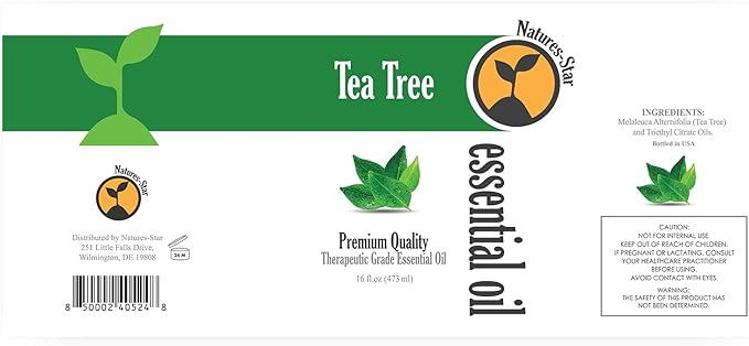 Natures-Star 2 Pack 16oz Bulk Size Tea Tree Essential Oil - (32 Ounce Total) - Therapeutic Grade Essential Oil - 16 Fl Oz Tea Tree Oil Bottles - Bulk Tea Tree Oil - Bulk Essential Oils