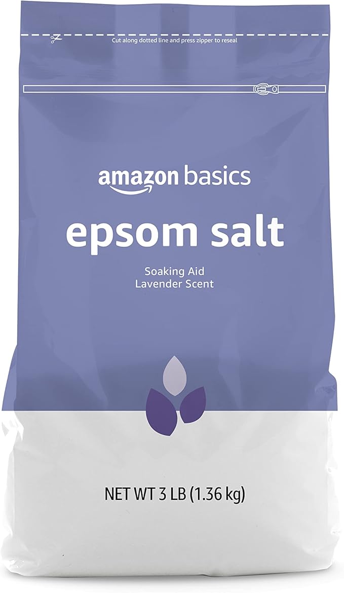Amazon Basics Epsom Salt Soaking Aid, Lavender Scented, Relax & Relief, Resealable, 3 Pound, 1-Pack (Previously Solimo)