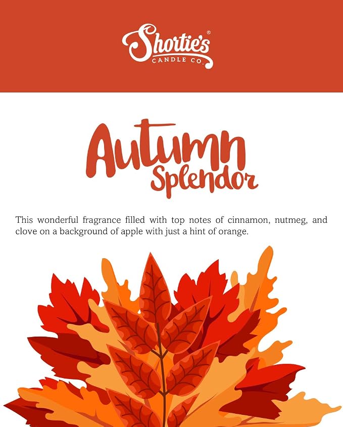 Shortie's Candle Company Autumn Splendor Premium Wax Melts - 3 Oz., Strong & Long Lasting, Non-Toxic - Made with Essential & Natural Oils - Formula 117