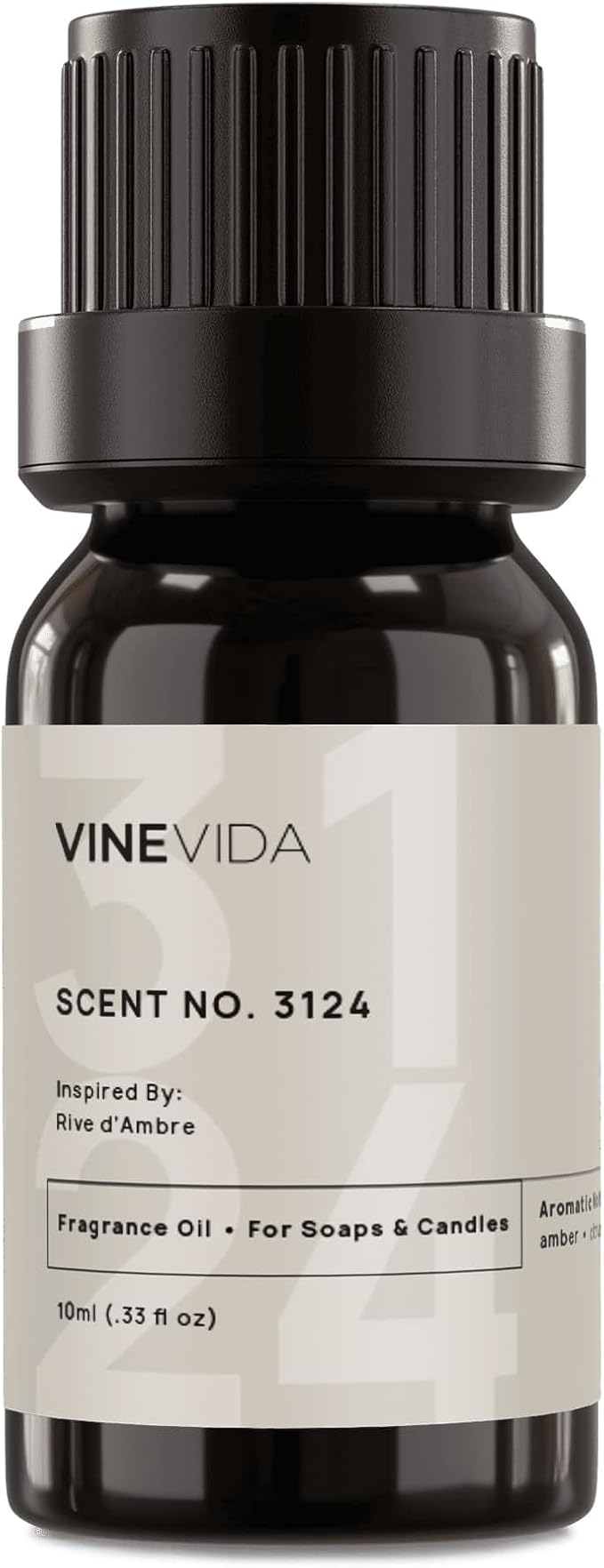 VINEVIDA Scent NO. 3124 Fragrance Oil - 10mL - Inspired by: Rive d'Ambre Fragrance Oil for Candle Making - Made in USA Candle Scents Scents for Soap Making