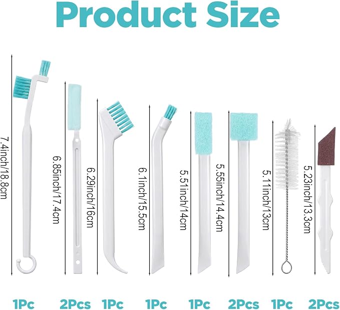 11Pcs Humidifier Cleaning Brush, Small Detail Cleaning Brushes | Multi-Size Detail Cleaning Brushes, For Humidifiers, Keyboards, Bottles, Tiles, Tight Spaces, Includes Sandpaper Brush