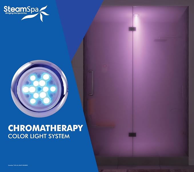 12kW Steam Sauna Generator Sentry Series 240V Steam Generator with Touch Screen, Steamhead, Built-in Steam Shower Auto Drain, ACU Quickstart Steam Bath Generator (Chrome)