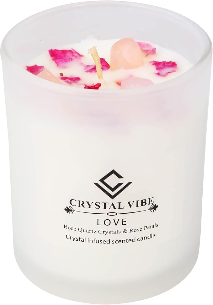 Crystal Vibes Scented Candle for Aromatherapy & Meditation | Long-Lasting Fragrance | Relaxing Home Décor | Stress Relief & Calm Ambience
