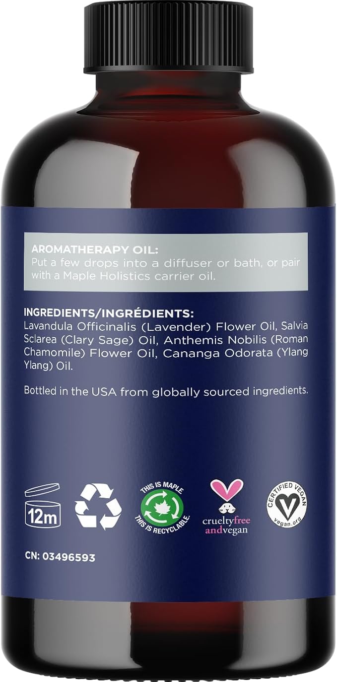 Sleep Essential Oil Blend for Diffuser - Dream Essential Oils for Diffusers Aromatherapy and Relaxation with Clary Sage Ylang-Ylang Roman Chamomile and Lavender for Sleep Time Support (4 Fl Oz)