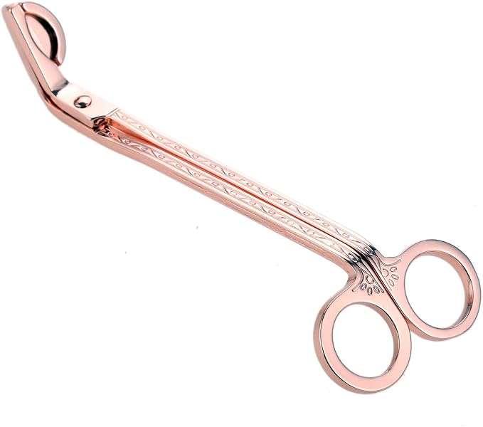 MUXSAM Candle Wick Trimmer, Candle Wick Cutter, Candle Scissors Cutter, 1-Pack Stainless Steel Wick Clipper Scissor Candle Tool for Trim Wick to Burn, Reduces Soot (Rose Gold)