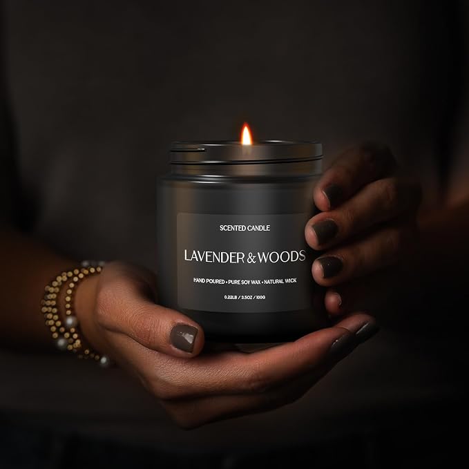 Scented Candles for Men, Soy Candles for Home Scented, Candle Gifts for Men, 4 Pack Aromatherapy Candle Gift Set for Relaxing, Stress Relief & Home Decor