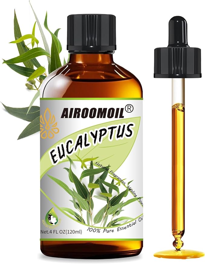 Eucalyptus Essential Oil 4 fl oz, 100% Pure Undiluted Single Note Oil for Shower Steam, Diffuser, Laundry & DIY Cleaning, Aromatherapy, Large Bottle for Home & Daily Use