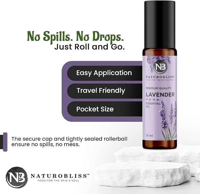NaturoBliss Lavender Essential Oil Roll On, 10 ml