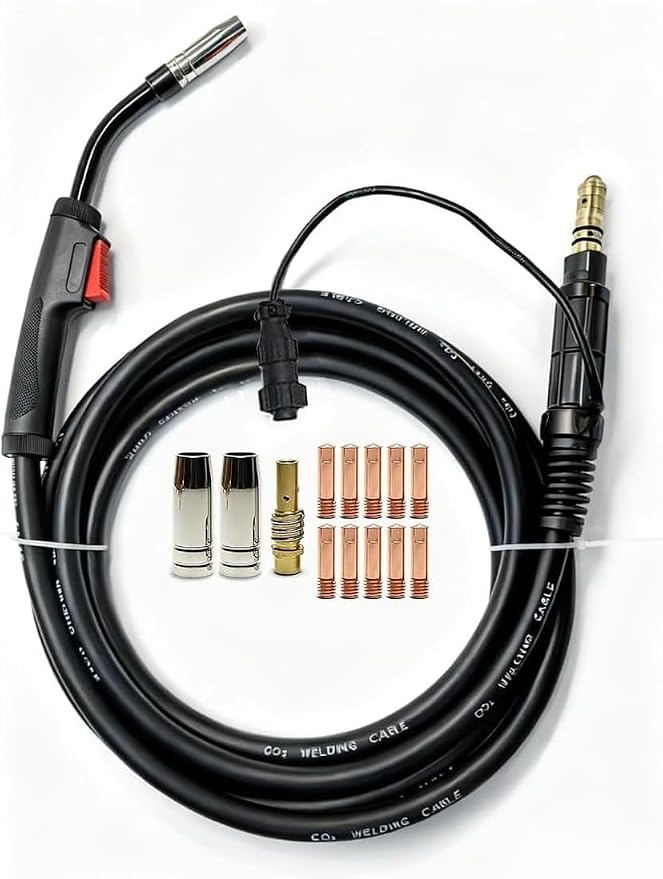 MIG WELDING GUN 15' 180AMP replacement for Vulcan MIGMax 140 & MIGMax 215 & OmniPRO 220 and 63616 63617 Mig Gun Parts (2 PINS) European style parts 15AK (10ft mig gun)