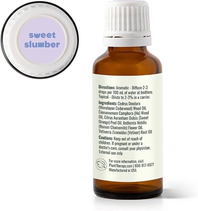 Plant Therapy Kids Sweet Slumber Essential Oil Blend 30 mL (1 oz) 100% Pure, Undiluted, Relaxing Aromatherapy for Sleep
