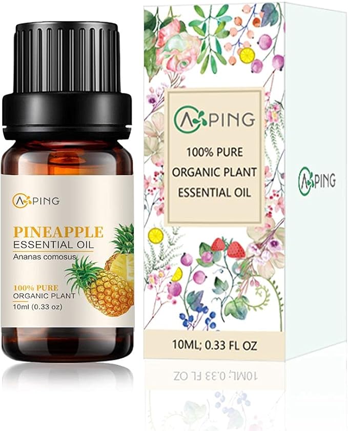 Pineapple Essential Oil - 100% Pure Organic Natural Plant (Ananas comosus) Pineapple Oil for Diffuser, Aroma, Spa, Massage, Yoga, Perfume, 0.33oz