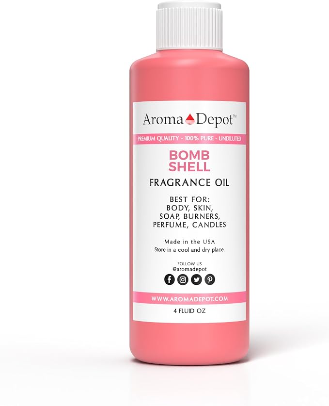 Bombshell Type 4 oz. Fragrance Oil I Perfume I Skin Oil I Scented Oil. DIY Projects Such as Candles, Bath Bombs, Body Butters, Creams & Lotions. Few Drops in The Diffuser, Burners, or Warmers.