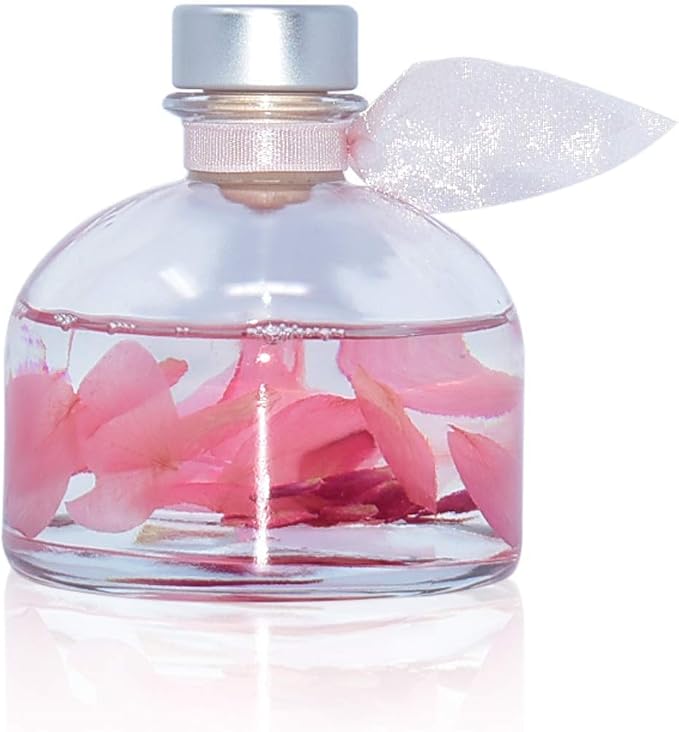 Reed Diffuser Set, Moroccan Rose Scented Oil Diffuser with Sticks, Home Fragrance Accessories for Bathroom Shelf Decor, Aroma Diffusers for Home or Office Desk, USA Made