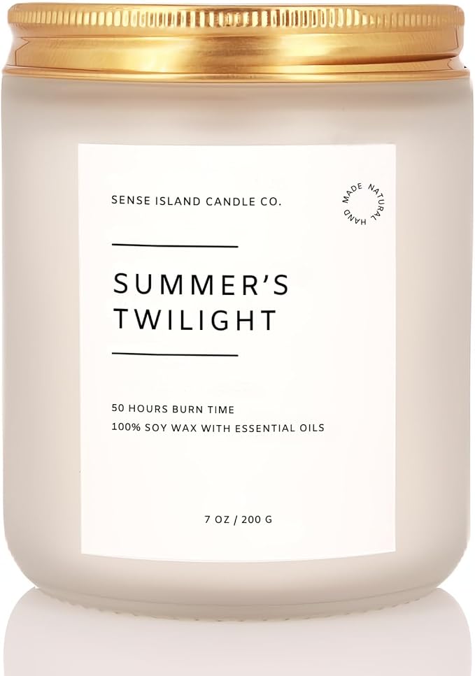 Summer's Night Scented Candles for Men&Women | 100% Natural Soy Candle 7oz, up to 50 Hrs Burn Time Highly Scented Premium Scented Candle