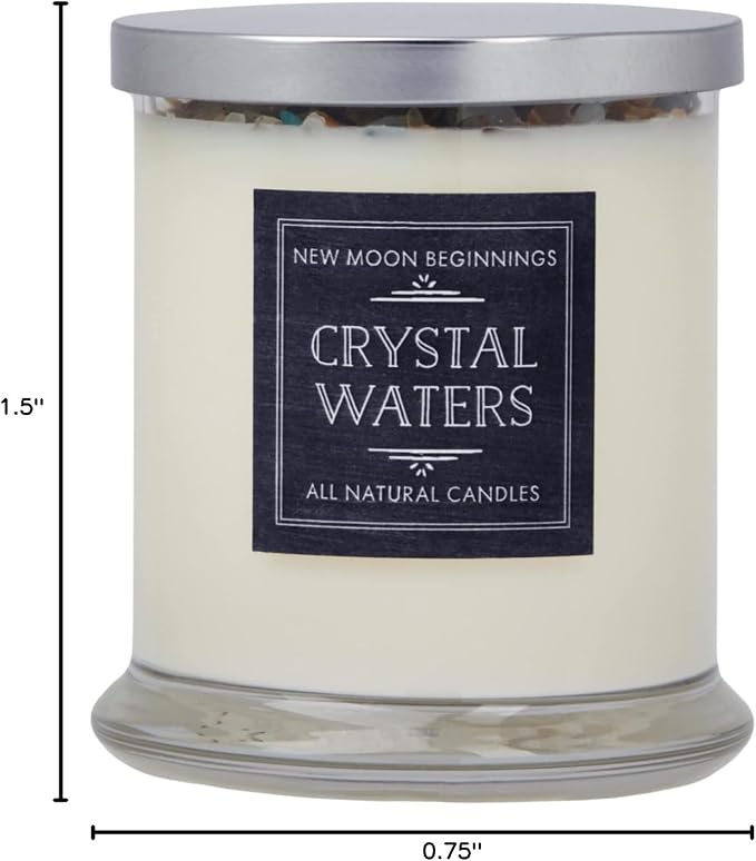Inner Peace Candle by New Moon Beginnings - Dried Flower, Herb, & Crystal Candles - Soy Candle - All Natural Aromatherapy Candle - All Natural - 12 oz Glass Jar