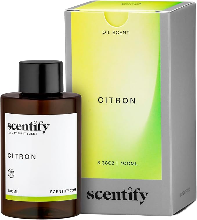 Scentify Citron Aroma Oil Refill Scent for Oil Diffusers - Lemon, Jasmine, Musk, Woods Scents - Luxurious Relaxing Aromatherapy Diffuser Fragrance 100ml, 3.38 oz