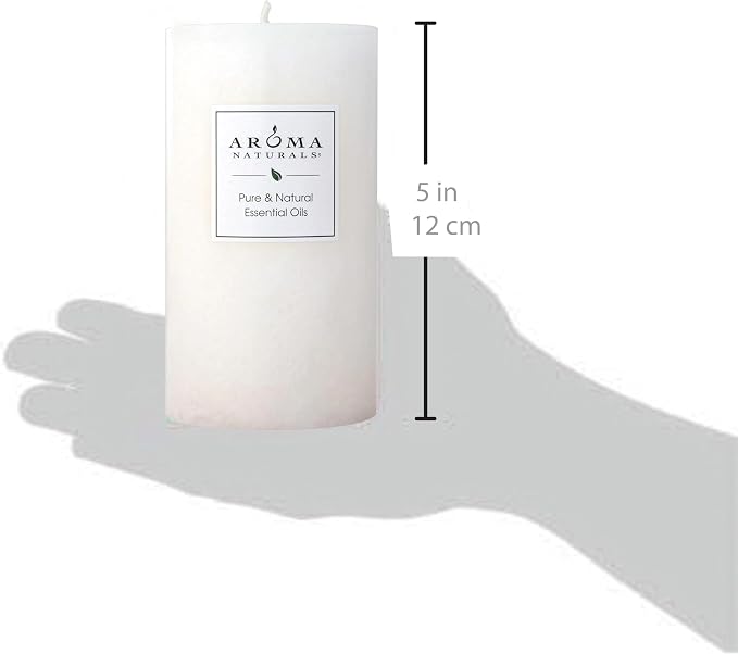 Aroma Naturals Holiday Essential Oil Vanilla & Peppermint Scented Pillar Candle, Cool Wish, 2.75 inch x 5 inch
