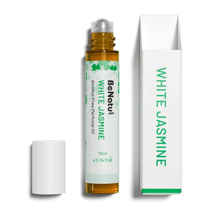 benatu Jasmine Perfume Oil Roll On for Women, Alcohol Free Eau de Parfum,Travel Size Essential Oil Body Fragrance, Concentrated Rouge Floral Scent, 10 ml