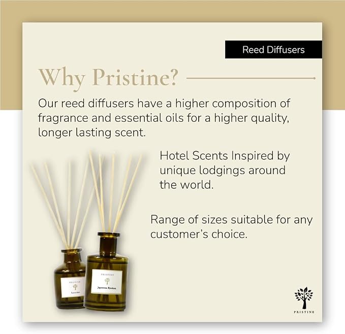 PRISTINE Lemongrass Diffuser Refill with Free Reed Stick | Fresh Lemongrass & Citronella Room Fragrance Reed Diffuser, Oil & Room Diffusers with Reeds Stick | Refreshing Home Fragrance Scent Diffuser