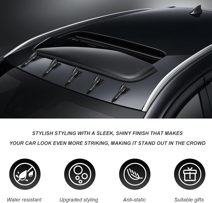 10 PCS Car Diffuser Shark Fin Kit, Self-Adhesive Air Vortex Generator Roof Wing Decoration, Universal Vehicle Diffuser Replacement Compatible with Spoiler Roof Wing (Carbon Fiber)