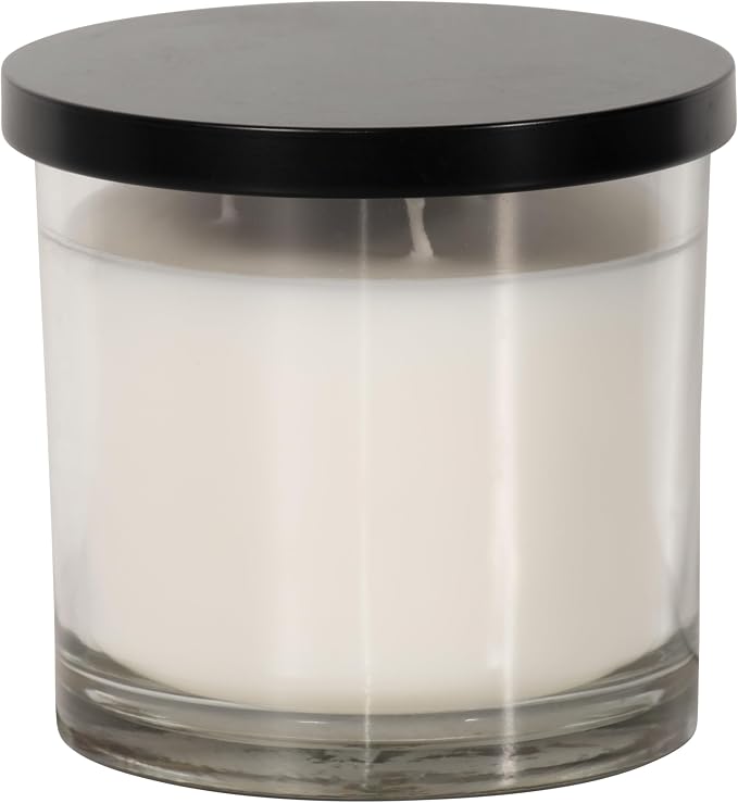 Sagebrook Home Scented Candle with Humorous Label - Long-Lasting & Aromatic - Glass & Wax - Boho Style - Home, Office, Bedroom, Living Room Decor - 4" Orange, Blue, Black