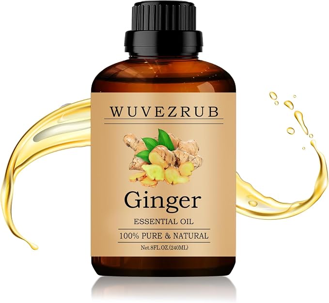 Ginger Essential Oil 240ML - 100% Pure and Natural Oils for Aromatherapy Diffuser - 8 Fl Oz/Ginger