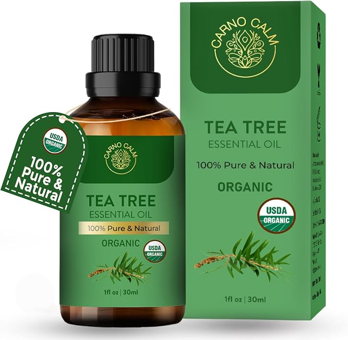Tea Tree Essential Oil | USDA Certified Organic Tea Tree Oil | for Skin and Hair | Undiluted for Aromatherapy & Diffusers | 1 Fl oz