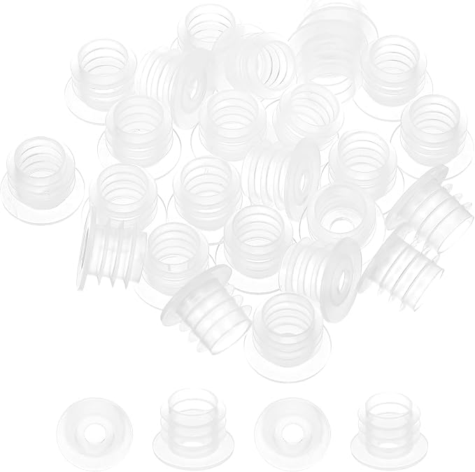 PATIKIL Bottle Adapter 0.43"/11mm Press in Plugs Clear 25Pcs, 0.17" Hole | for Oral Dispenser Liquid Oil Plastic Glass Bottles Stopper