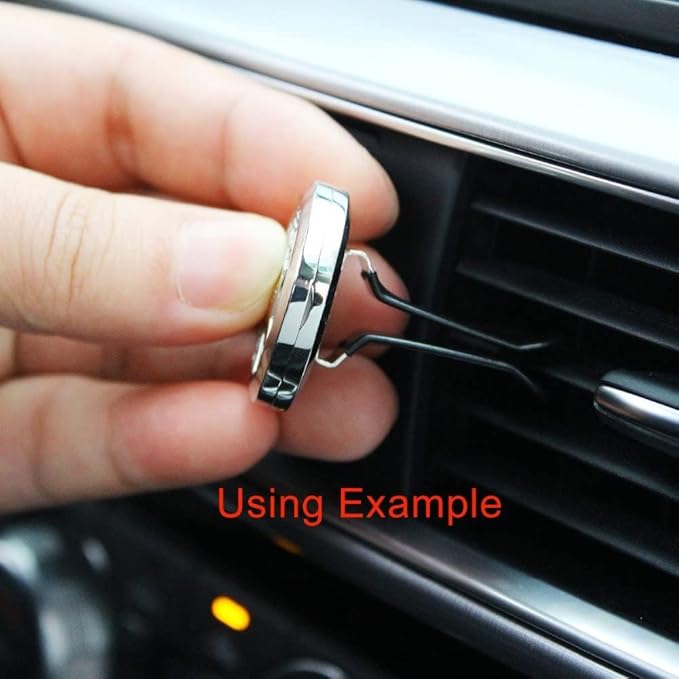 Car Aromatherapy Essential Oil Diffuser Stainless Steel Locket with Vent Clip