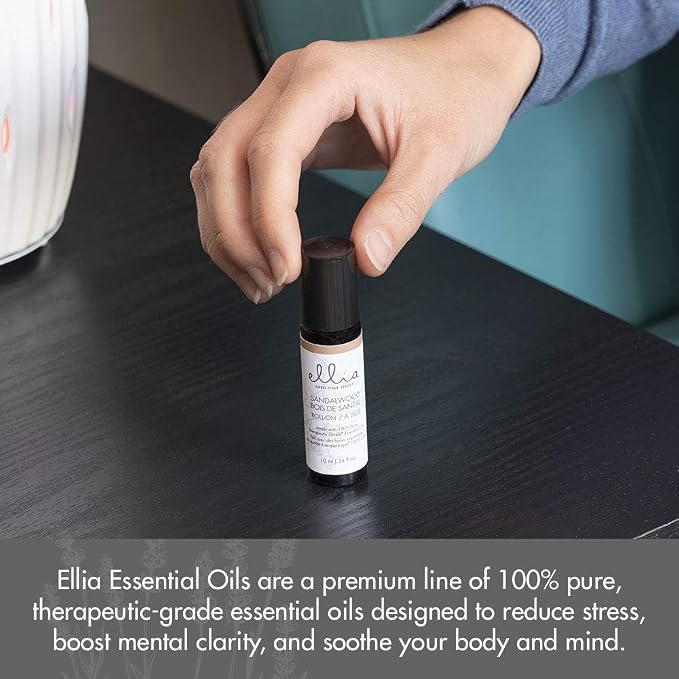 Ellia Sandalwood Essential Oil Roll-On | 10ml, 100% Pure, Therapeutic Grade